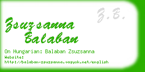 zsuzsanna balaban business card